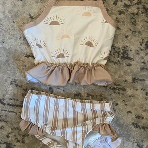 Sunshine Kids Bikini Set - Cream and Tan